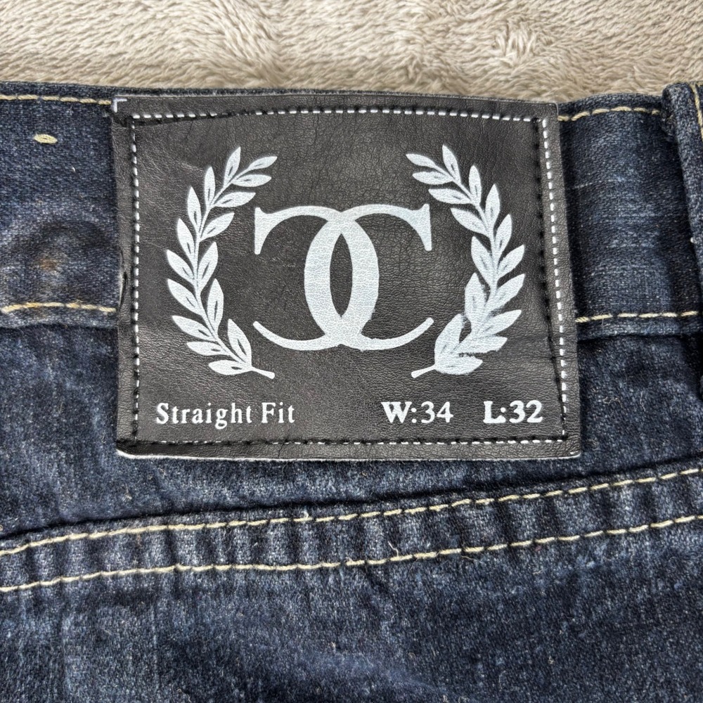 Cambridge Classics Jeans Mens 34x32 Dark‎ Wash Blue Excellent Straight Fit Denim - Picture 3 of 6